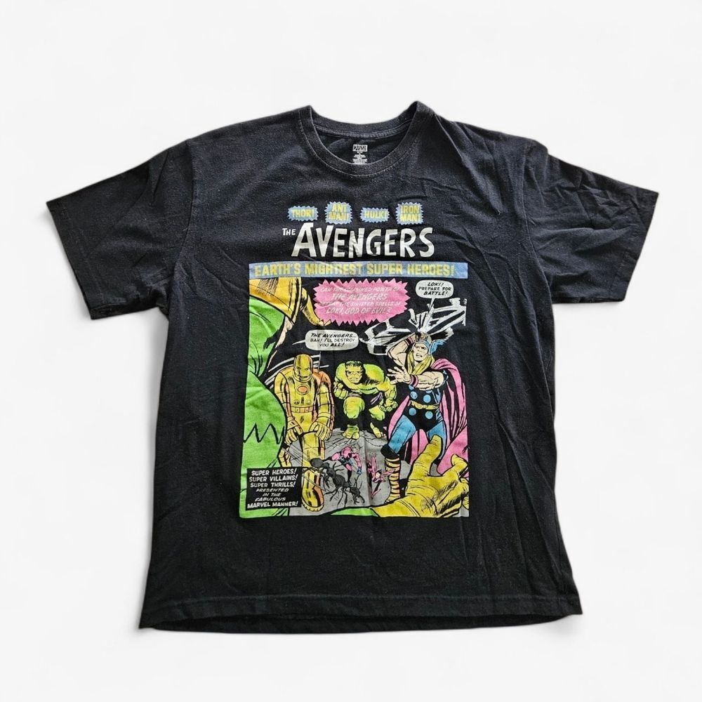 Marvel The Avengers Comics Comic Book Graphic Short Sleeve Tee T-Shirt Unisex XL